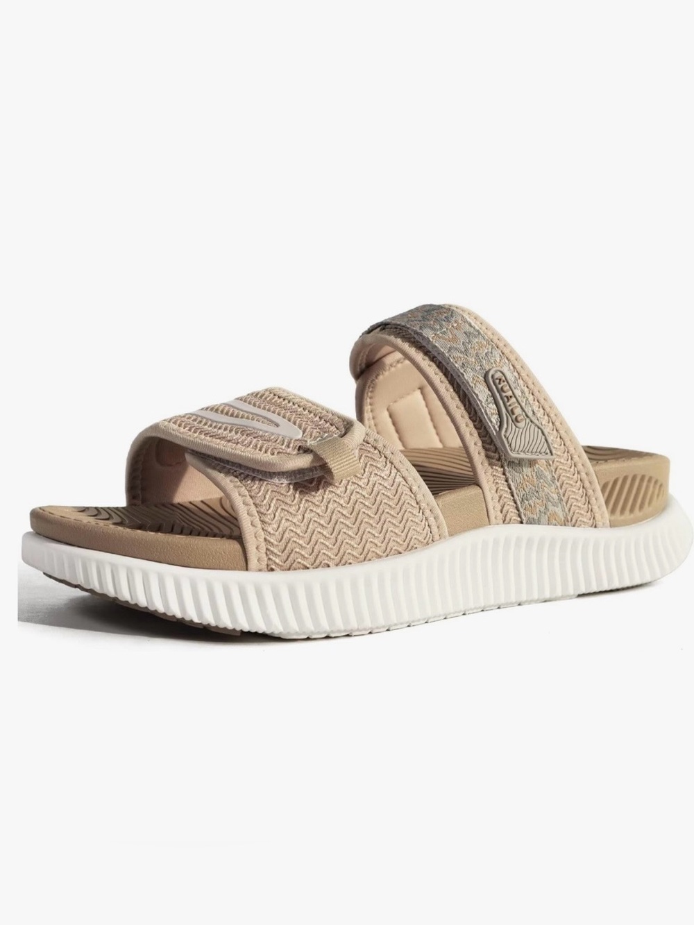NWT KUAILU Women's Adjustable Beige Slide Sandals with Cushioned Sole size 9